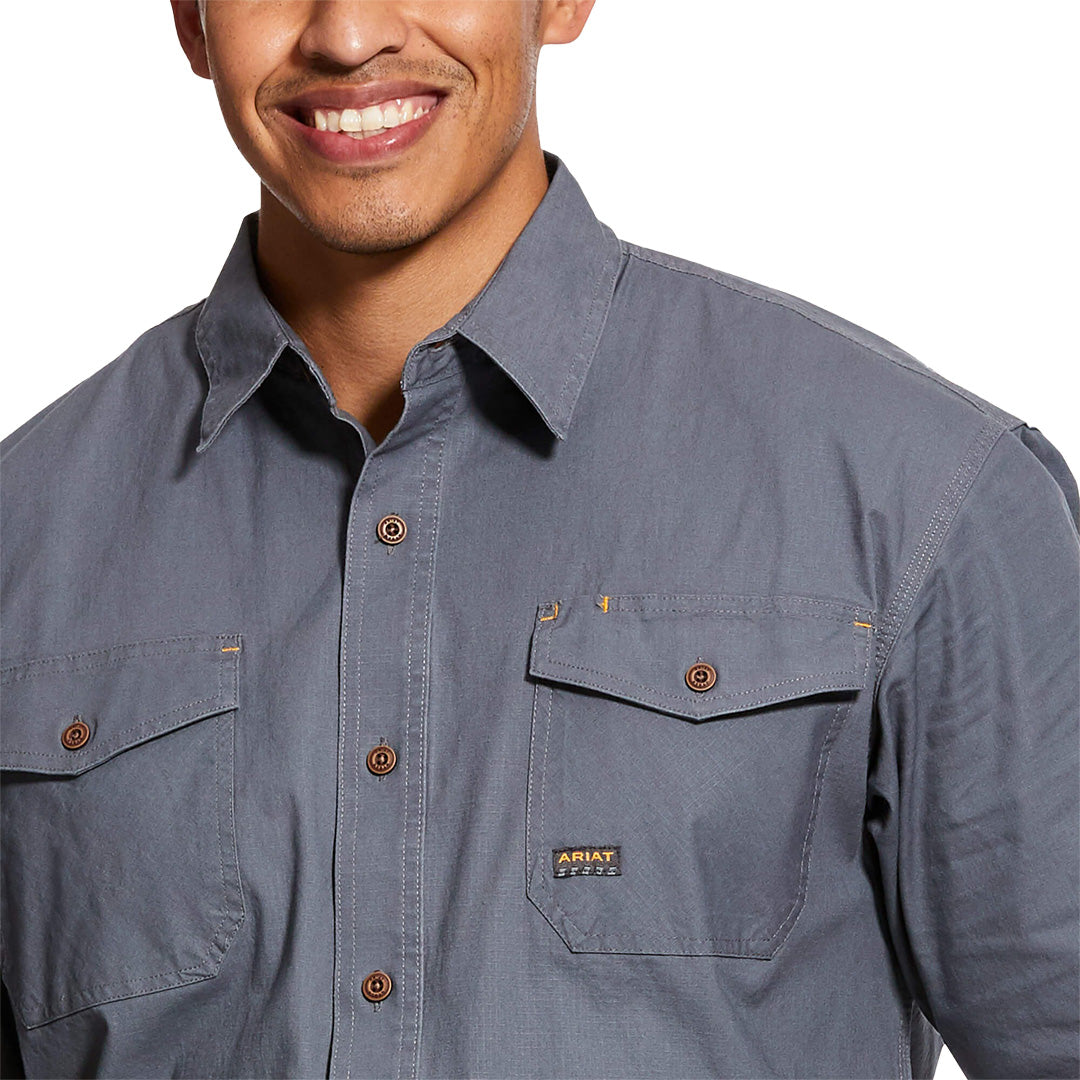 Chemise boutonnée à manches courtes Ariat Rebar Durastretch pour homme