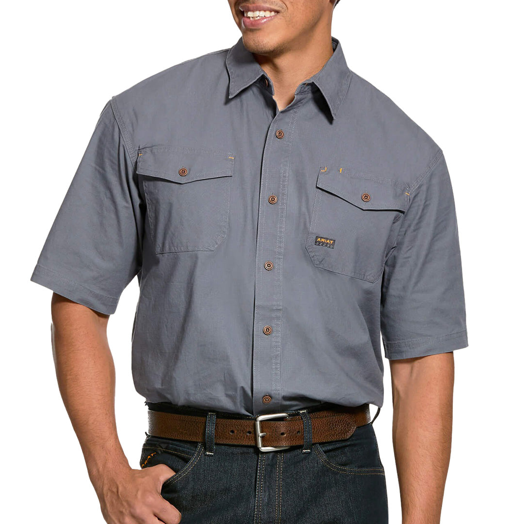 Chemise boutonnée à manches courtes Ariat Rebar Durastretch pour homme