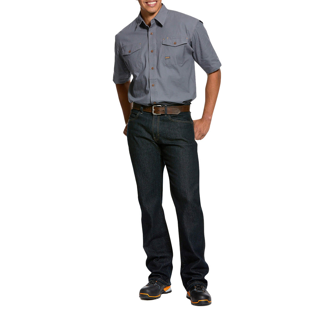 Chemise boutonnée à manches courtes Ariat Rebar Durastretch pour homme