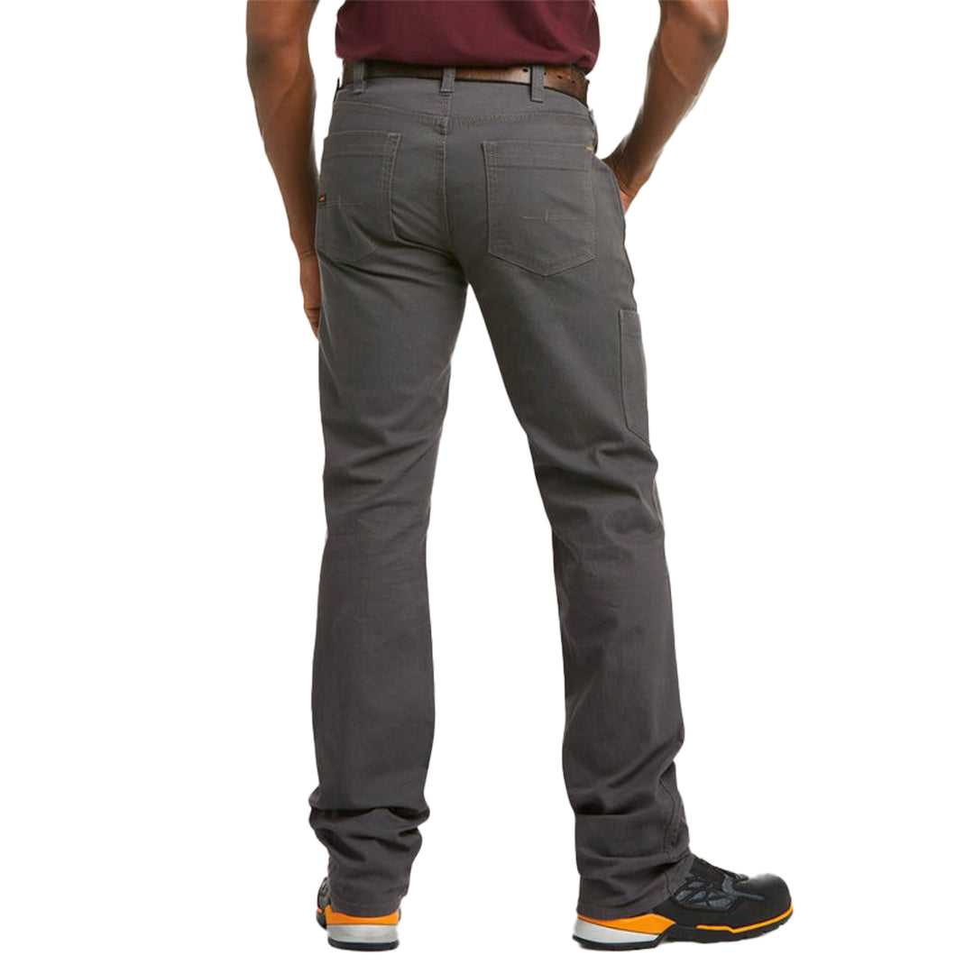 Pantalon gris Ariat Rebar M4 DuraStretch à taille basse, jambe droite et résistant pour homme