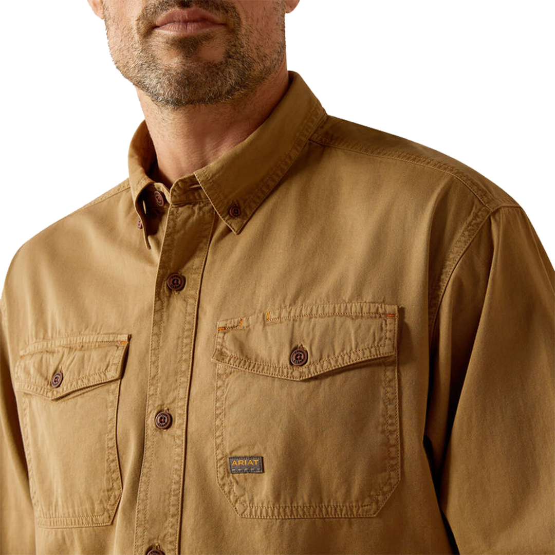 Ariat Men's Rebar Washed Twill Long Sleeve Shirt