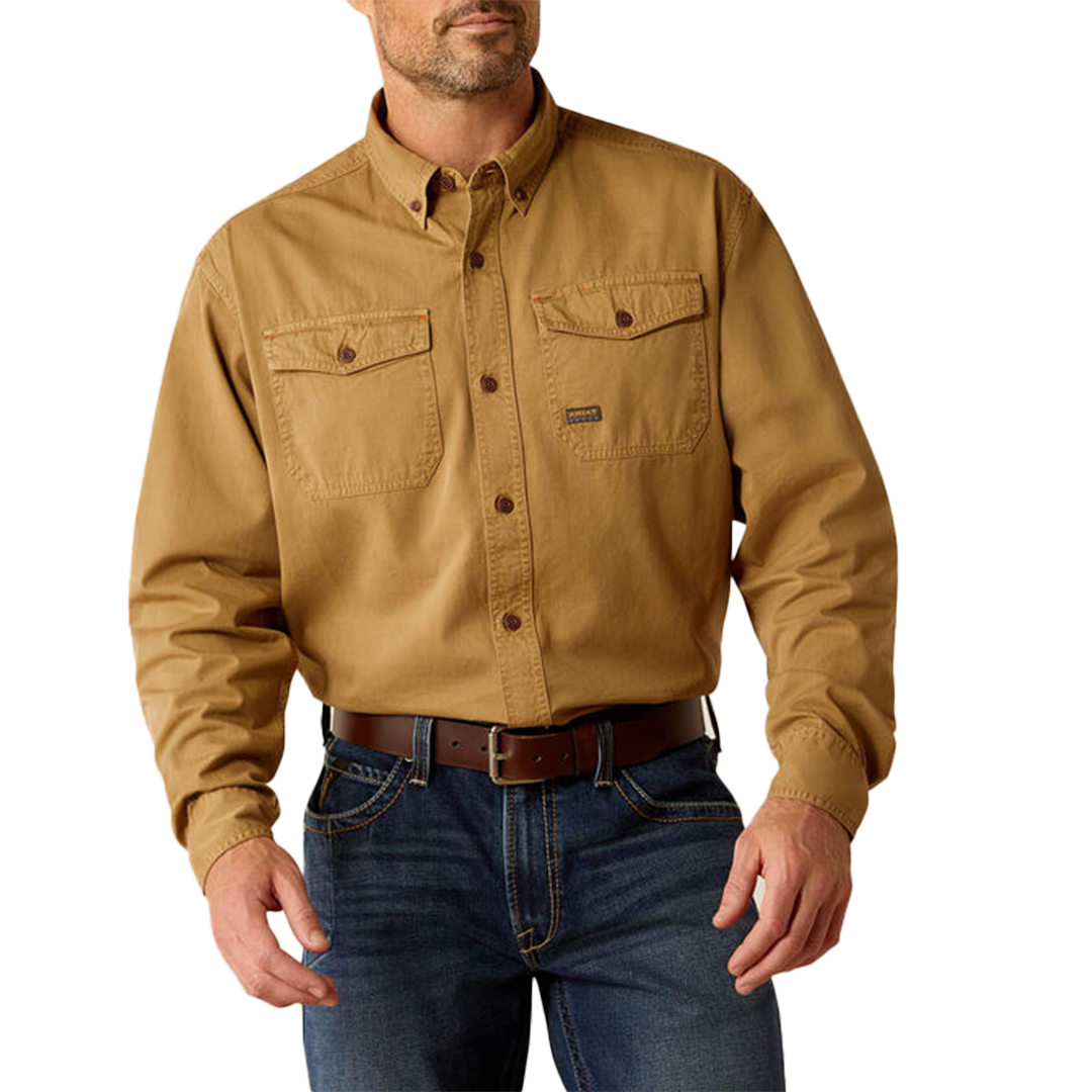 Ariat Men's Rebar Washed Twill Long Sleeve Shirt