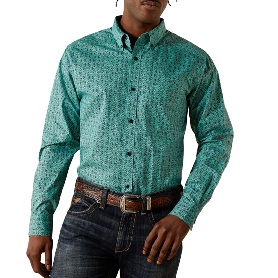 Ariat Men's Berger Fitted Print Long Sleeve Button Shirt