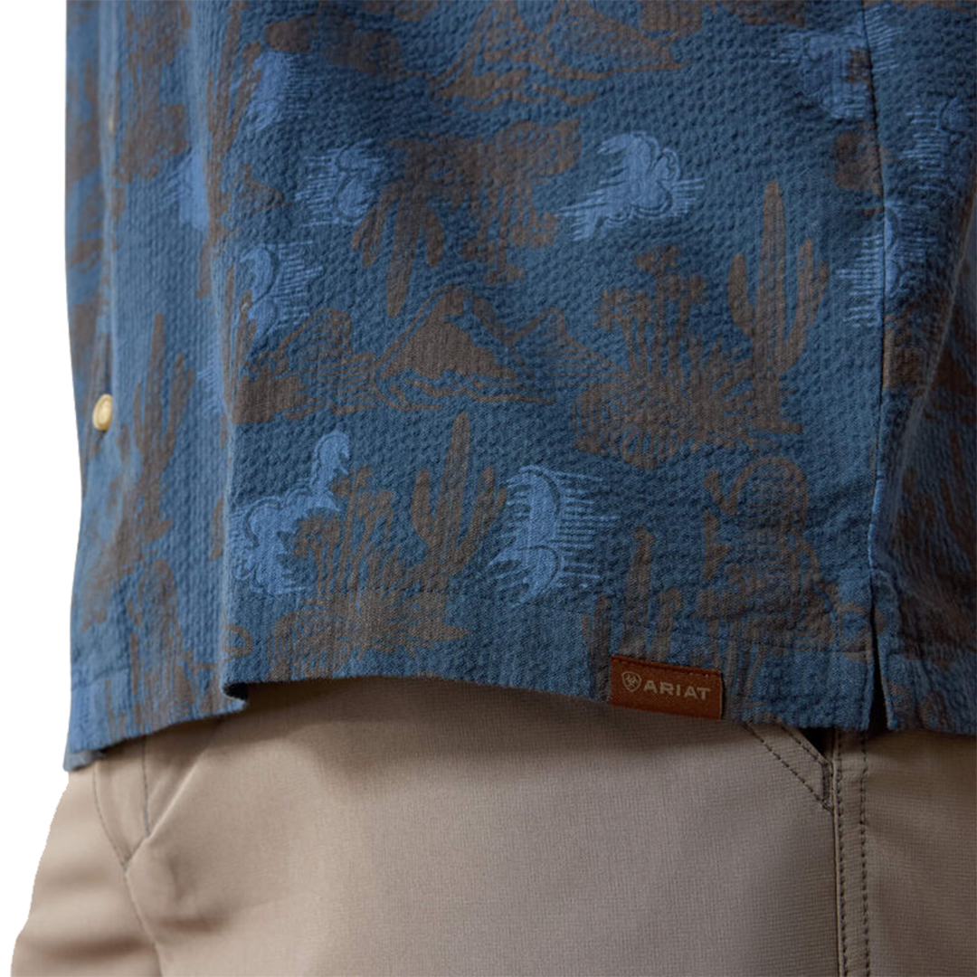 Chemise boutonnée classique à manches courtes Ariat pour homme, coupe rétro