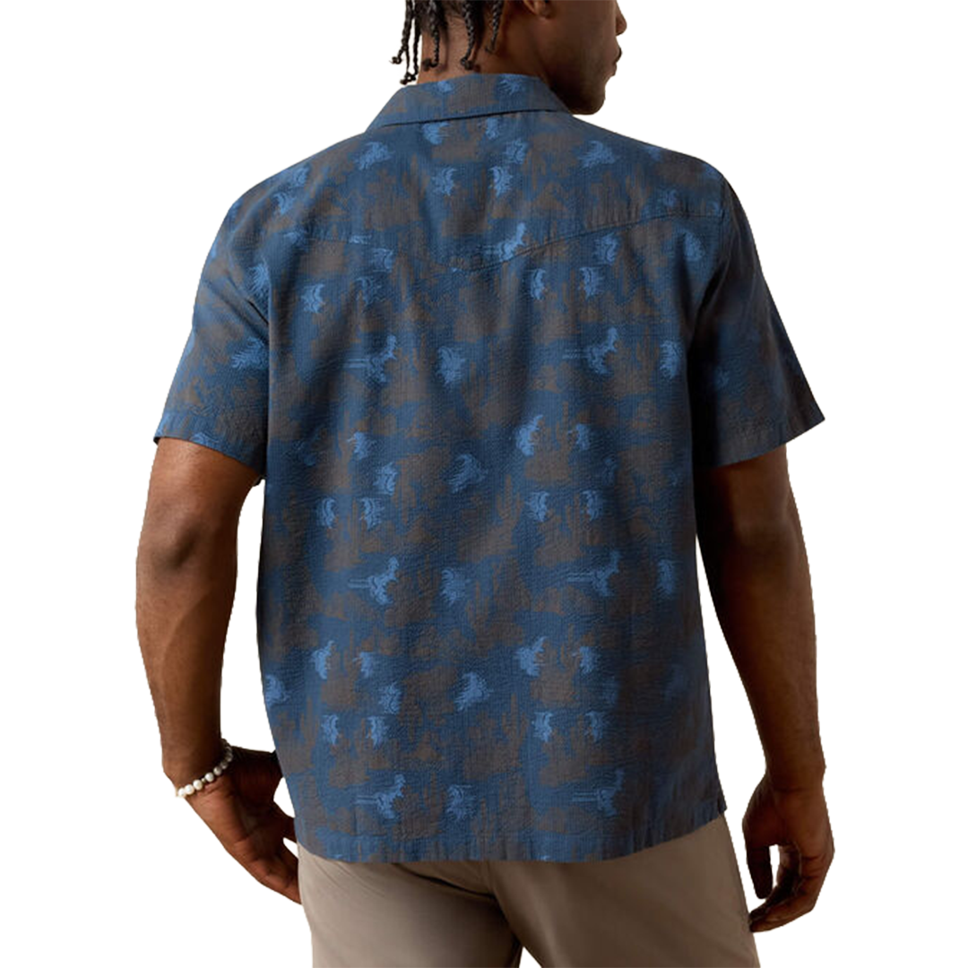 Chemise boutonnée classique à manches courtes Ariat pour homme, coupe rétro