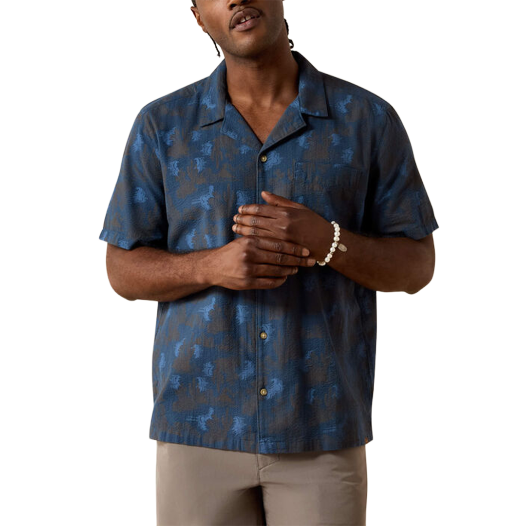 Chemise boutonnée classique à manches courtes Ariat pour homme, coupe rétro