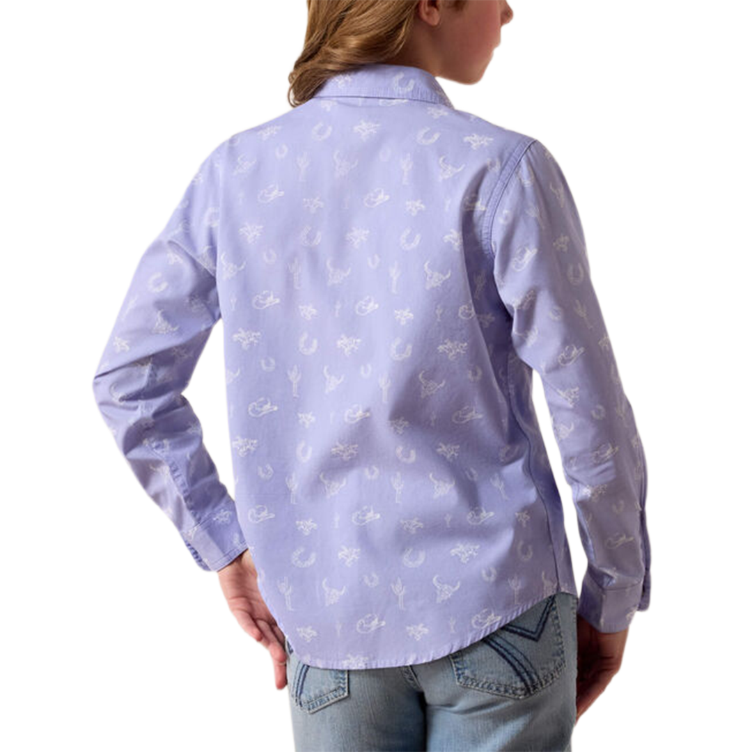 Ariat Girls' Western Motifs Long Sleeve Snap Shirt