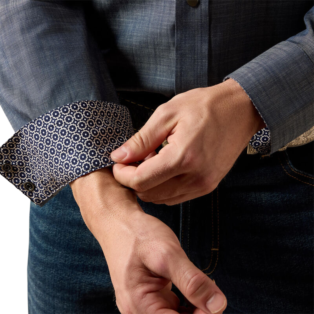 Chemise boutonnée à manches longues avec logo Ariat pour homme