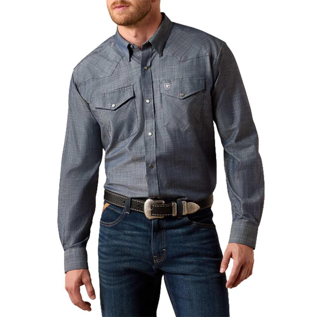Chemise boutonnée à manches longues avec logo Ariat pour homme
