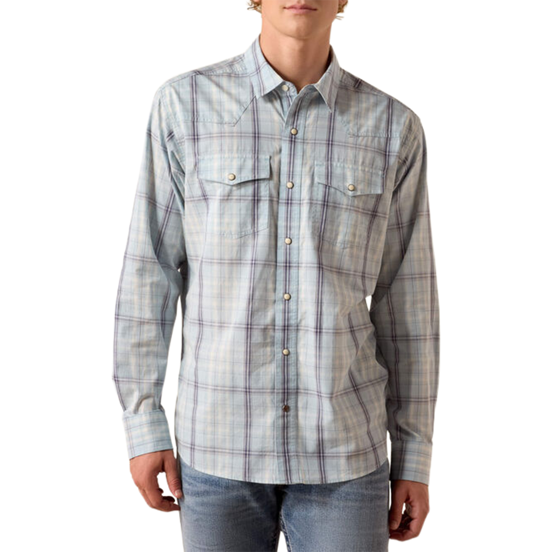 Ariat Men's Retro Fitted Plaid Long Sleeve Snap Shirt