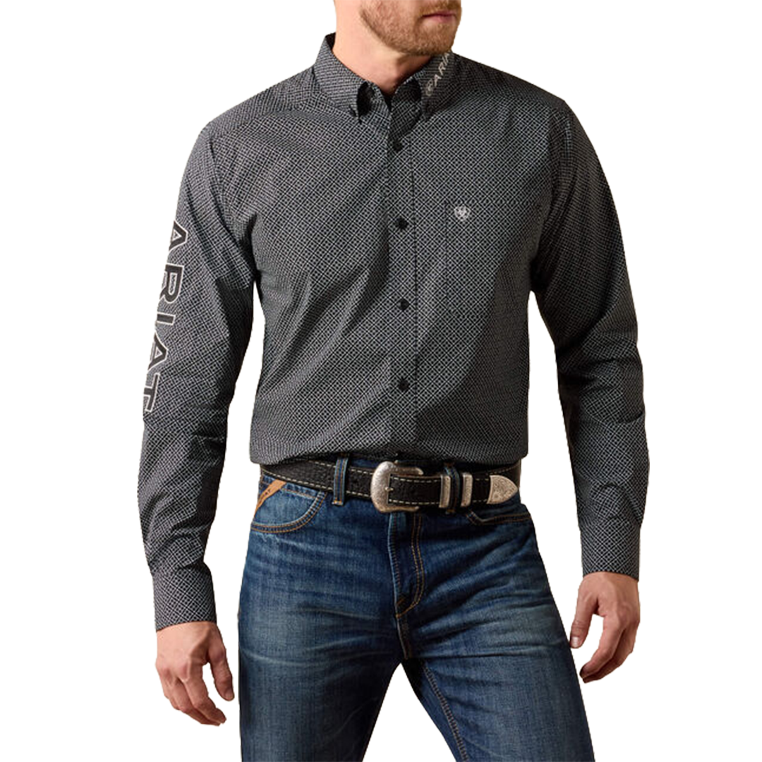 Chemise boutonnée à manches longues avec logo Ariat pour homme