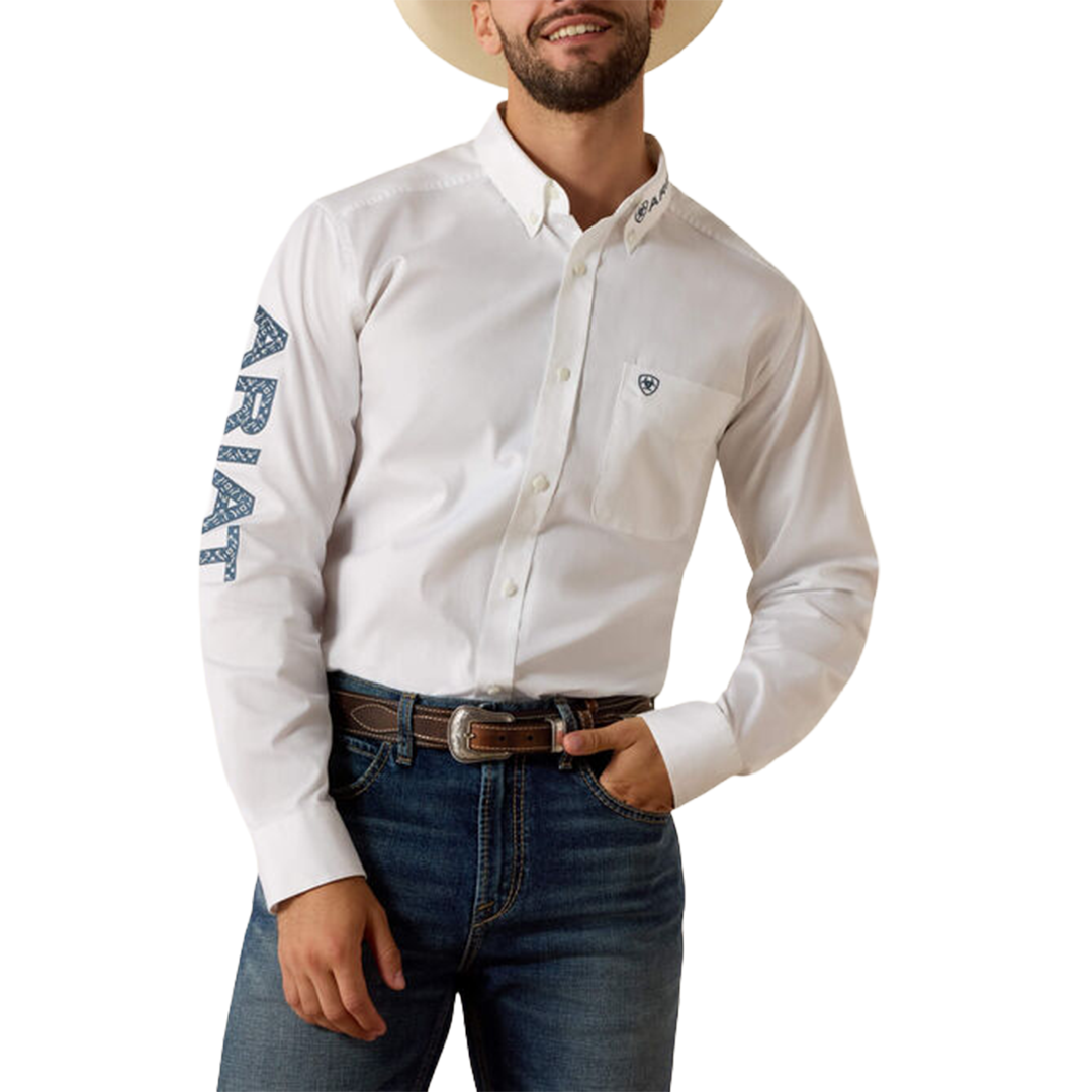 Chemise boutonnée à manches longues avec logo Ariat pour homme
