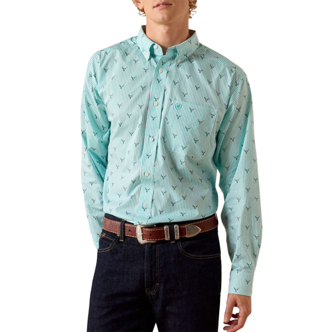 Chemise boutonnée à manches longues avec logo Ariat pour homme