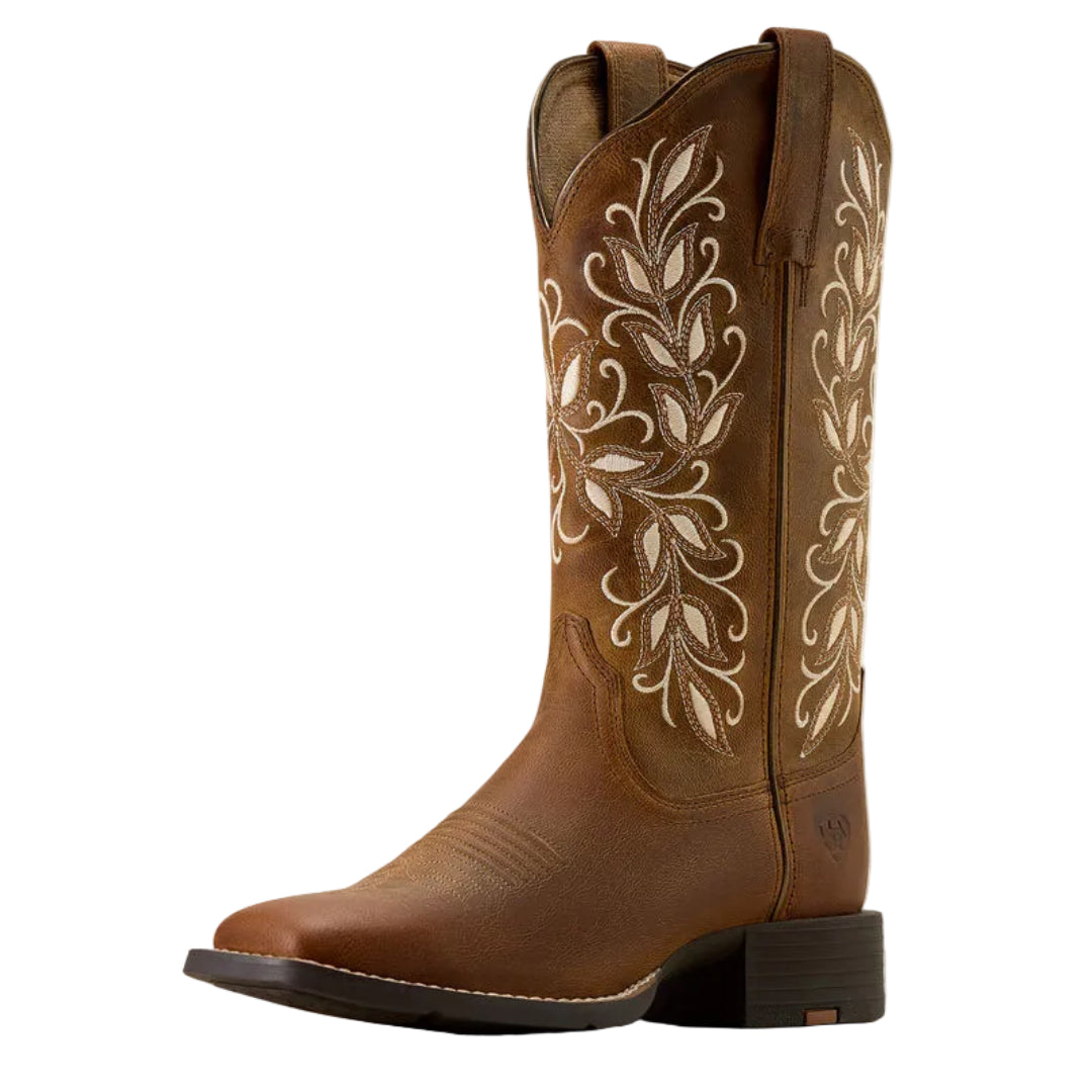 Bottes western Ariat Round Up Holly à bout carré large pour femme