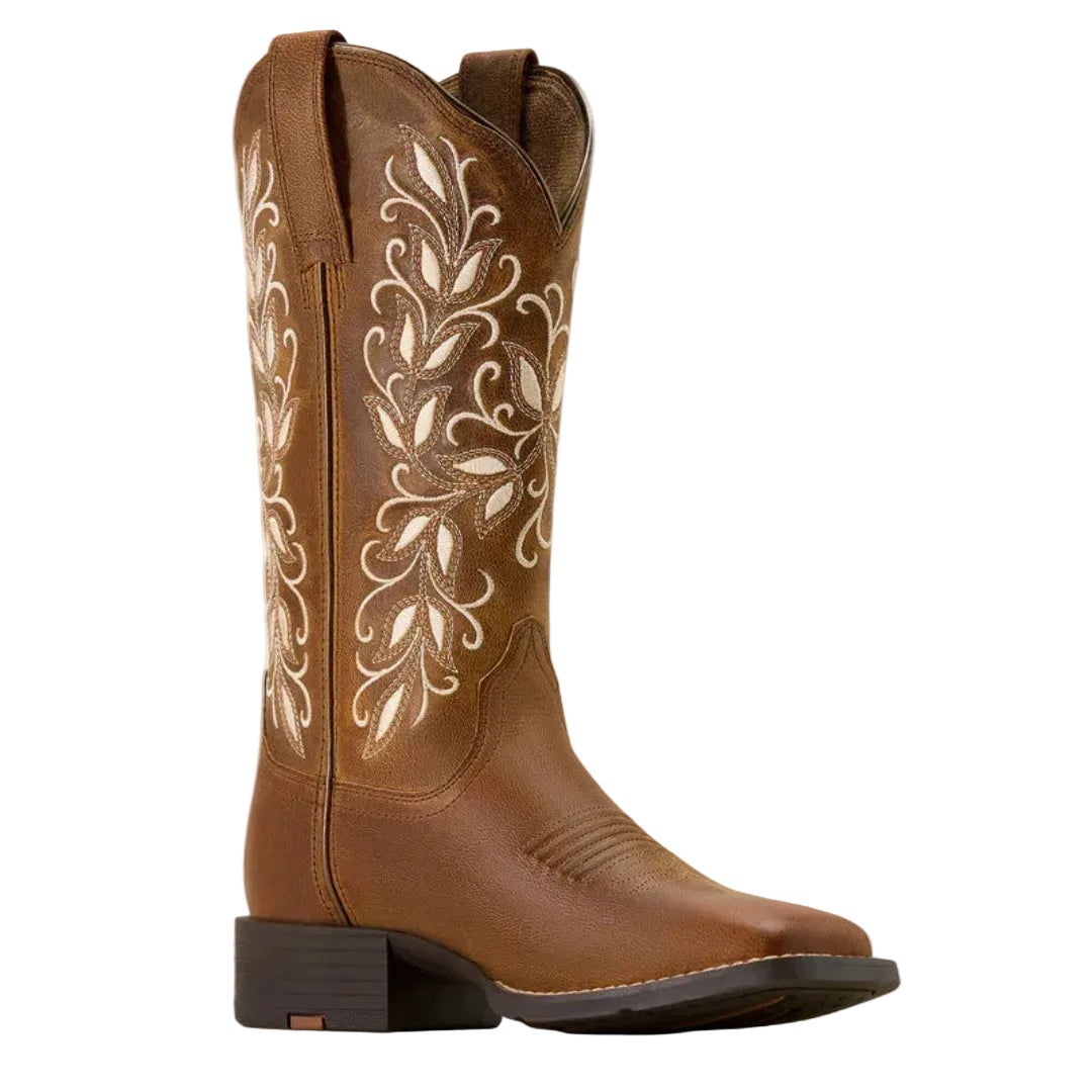 Bottes western Ariat Round Up Holly à bout carré large pour femme