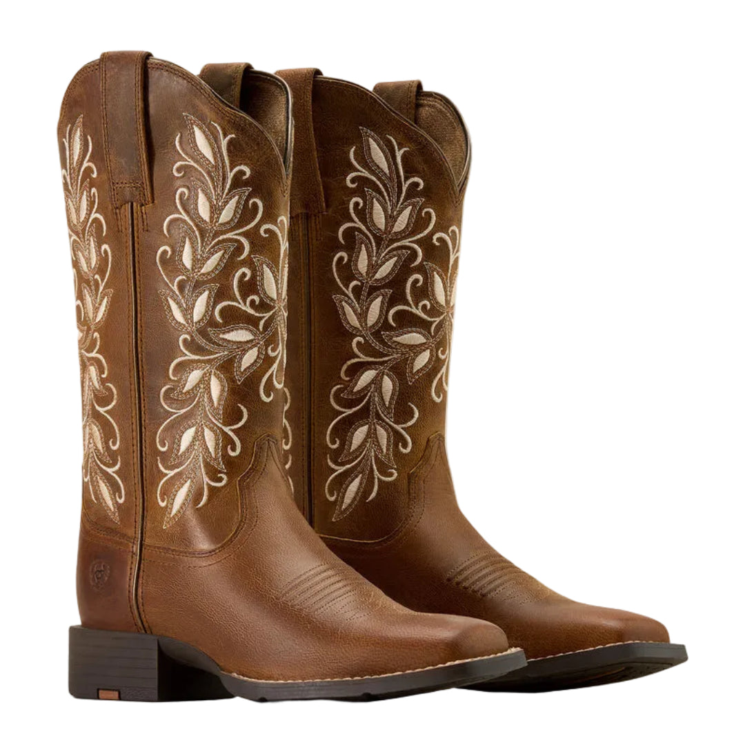 Bottes western Ariat Round Up Holly à bout carré large pour femme