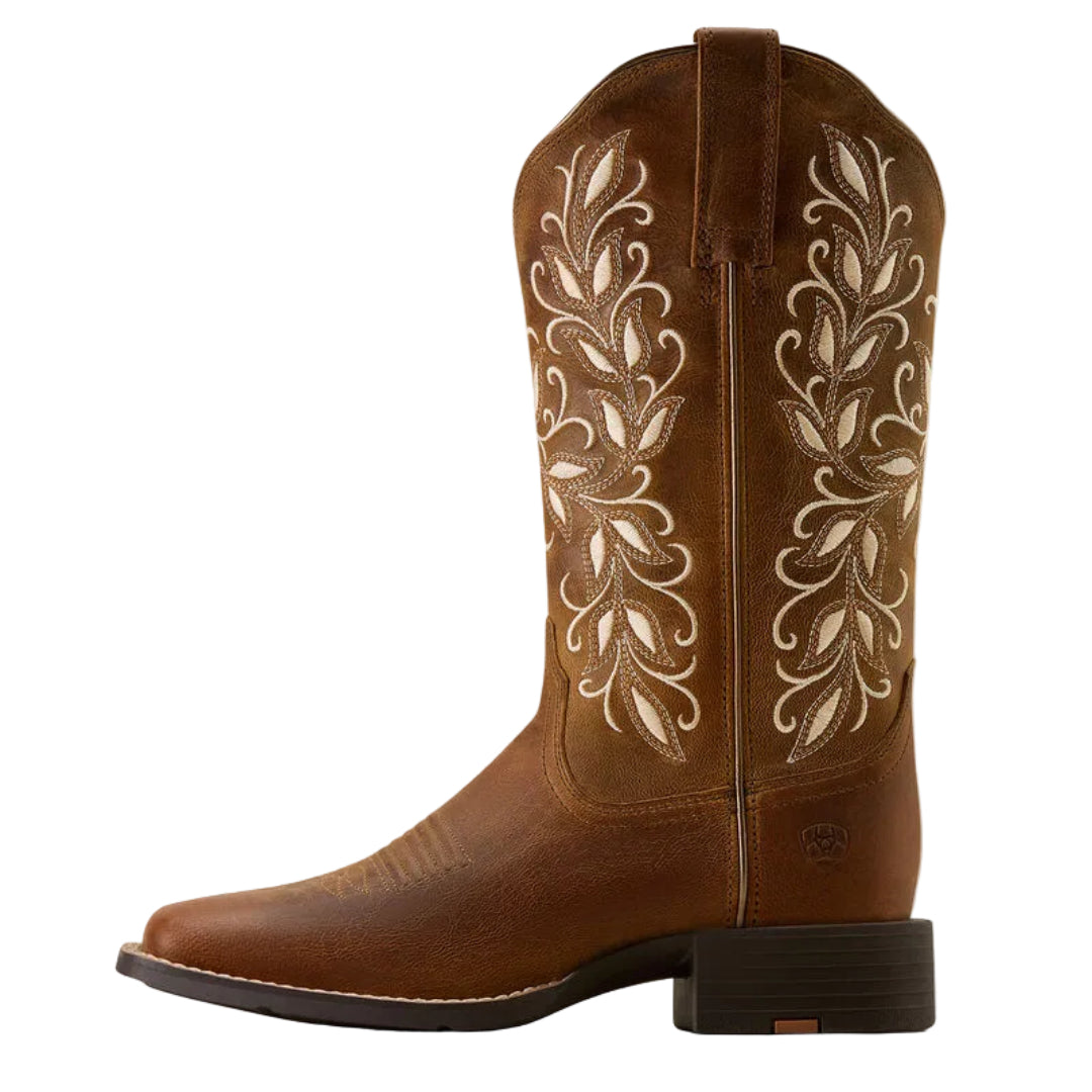 Bottes western Ariat Round Up Holly à bout carré large pour femme