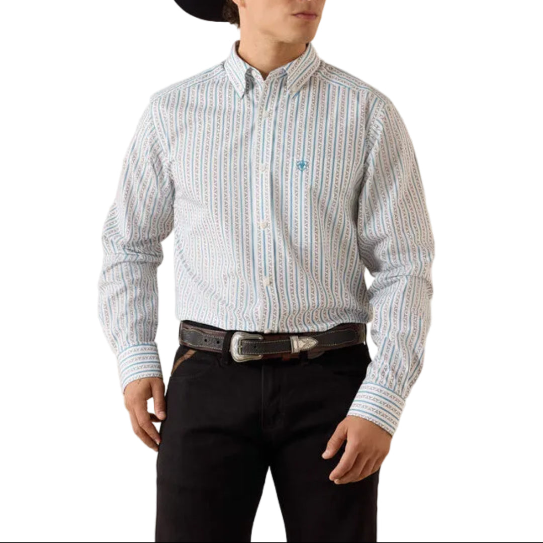 Chemise boutonnée à manches longues avec logo Ariat pour homme