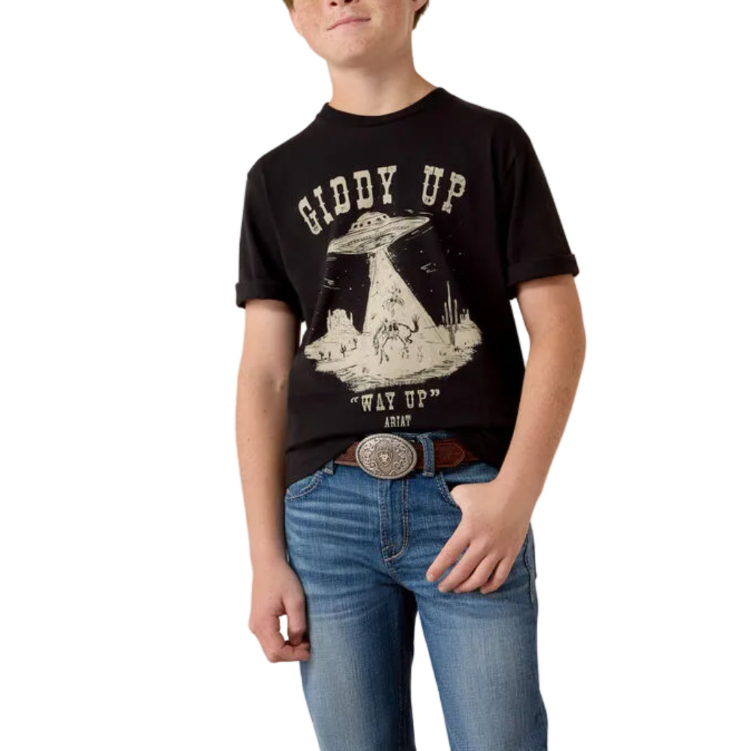 T-shirt Ariat Charger à rayures camouflage pour garçons