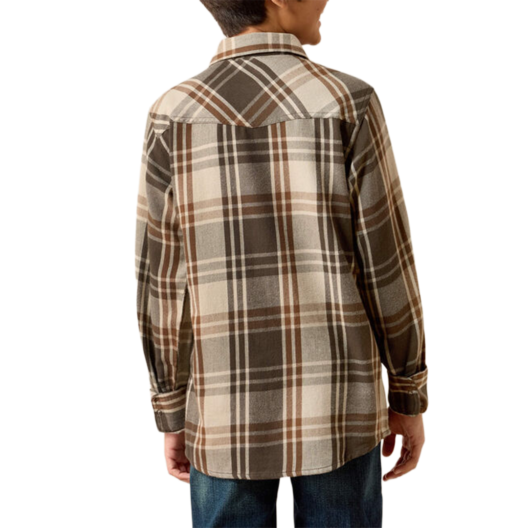 Ariat Boys' Retro Howell  Plaid  Long Sleeve Snap Shirt