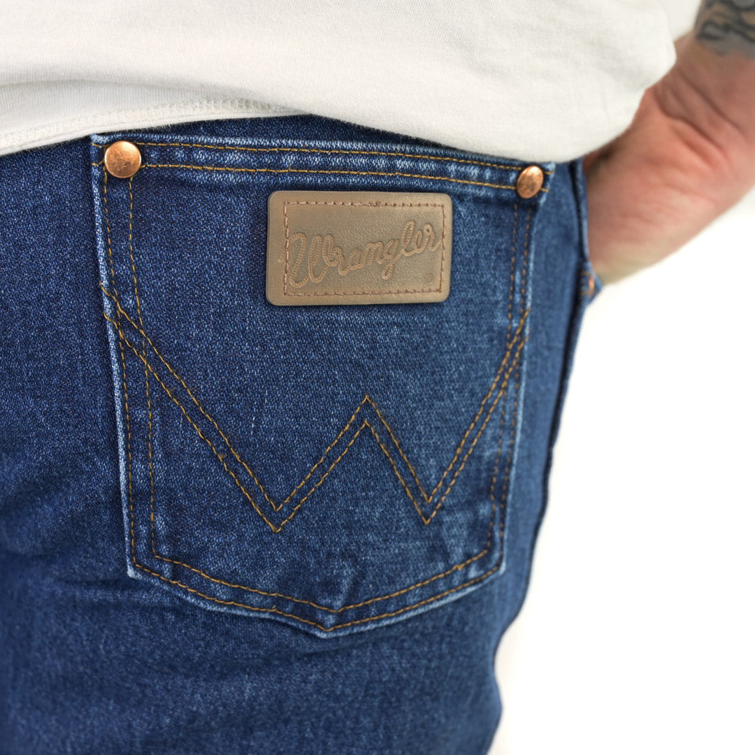 Wrangler Men's Gold Buckle Slim Fit Straight Leg Jeans