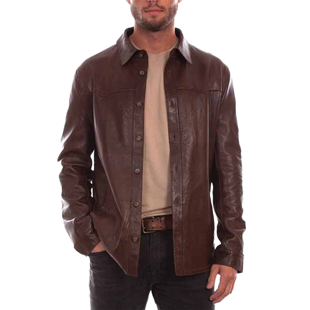 Blouson en cuir Scully pour homme