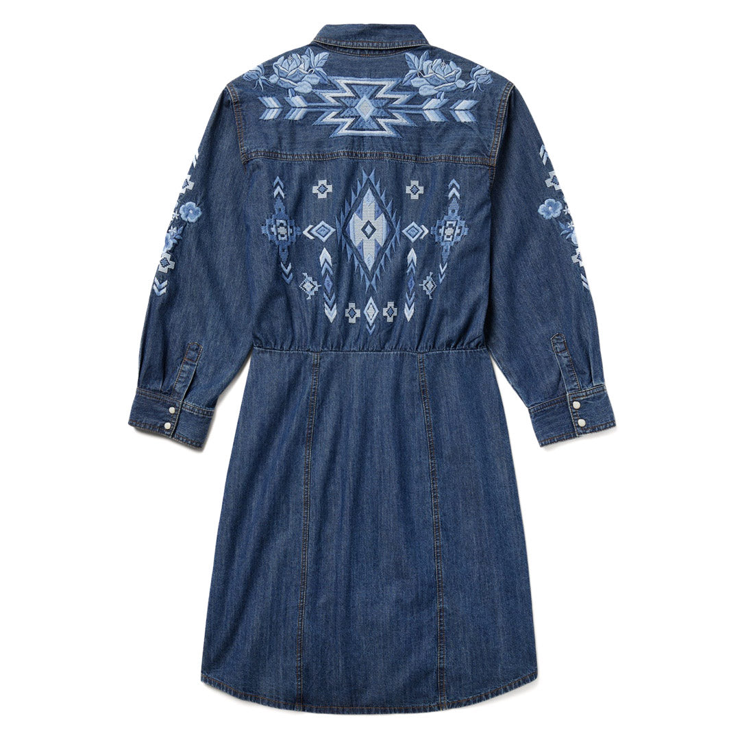 Stetson Women's Embroidered Denim Shirt Dress