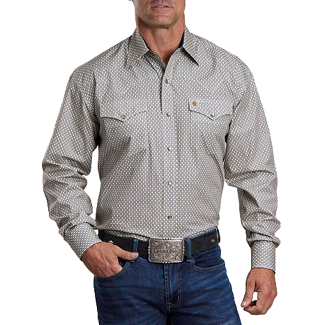 Stetson Men's Diamonds Print Long Sleeve Snap Shirt