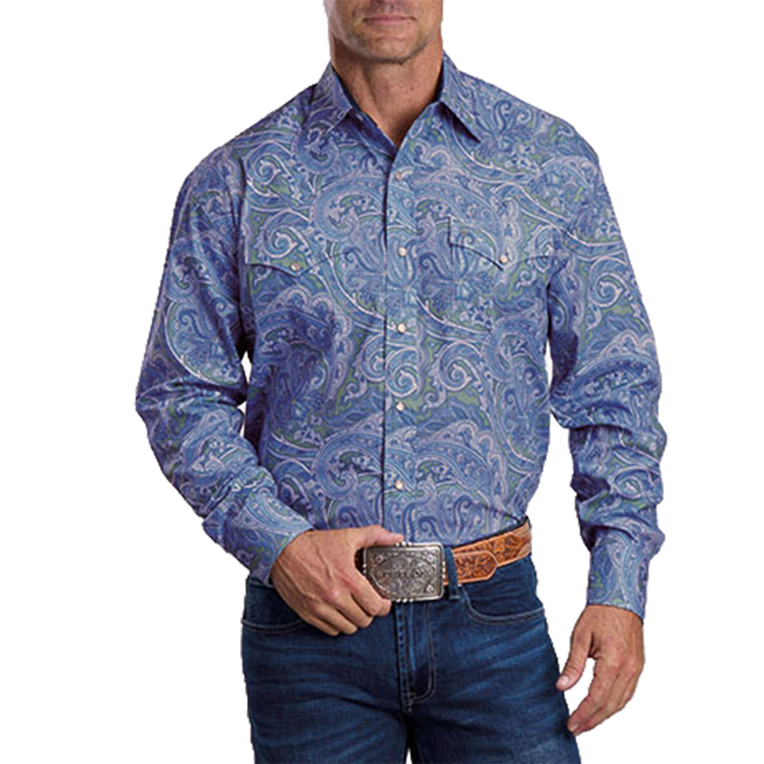 Stetson Men's Paisley Print Long Sleeve Snap Shirt