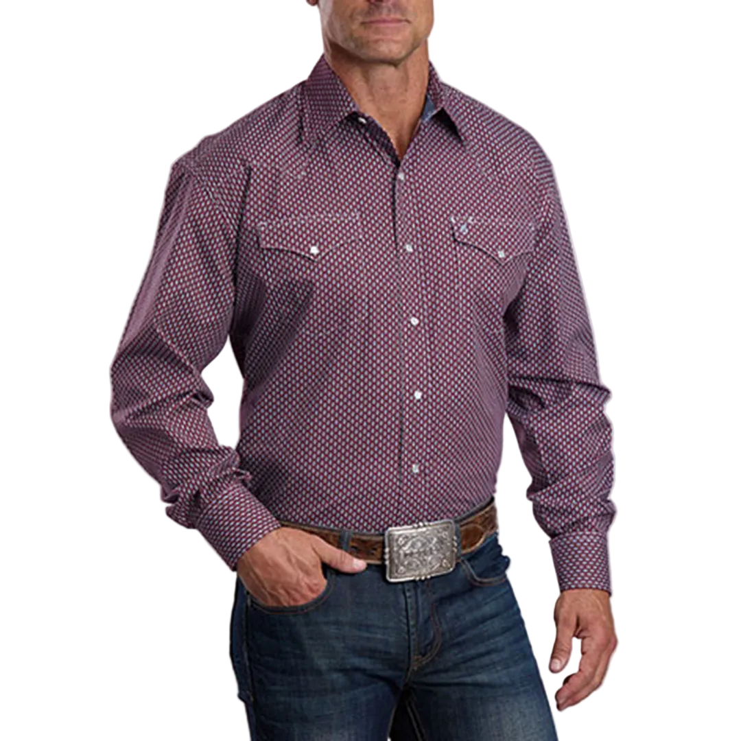 Stetson Men's Allover Print Long Sleeve Snap Shirt