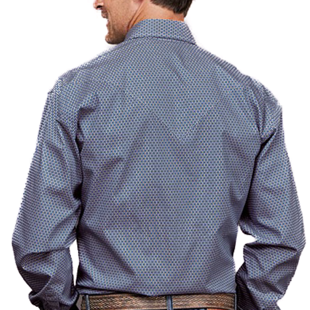 Stetson Men's Geometric Print Snap Shirt In Blue