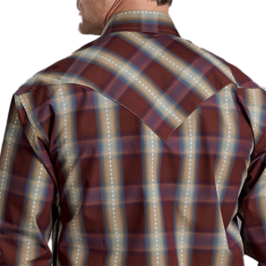 Chemise à carreaux à manches longues et boutons-pression Stetson pour homme