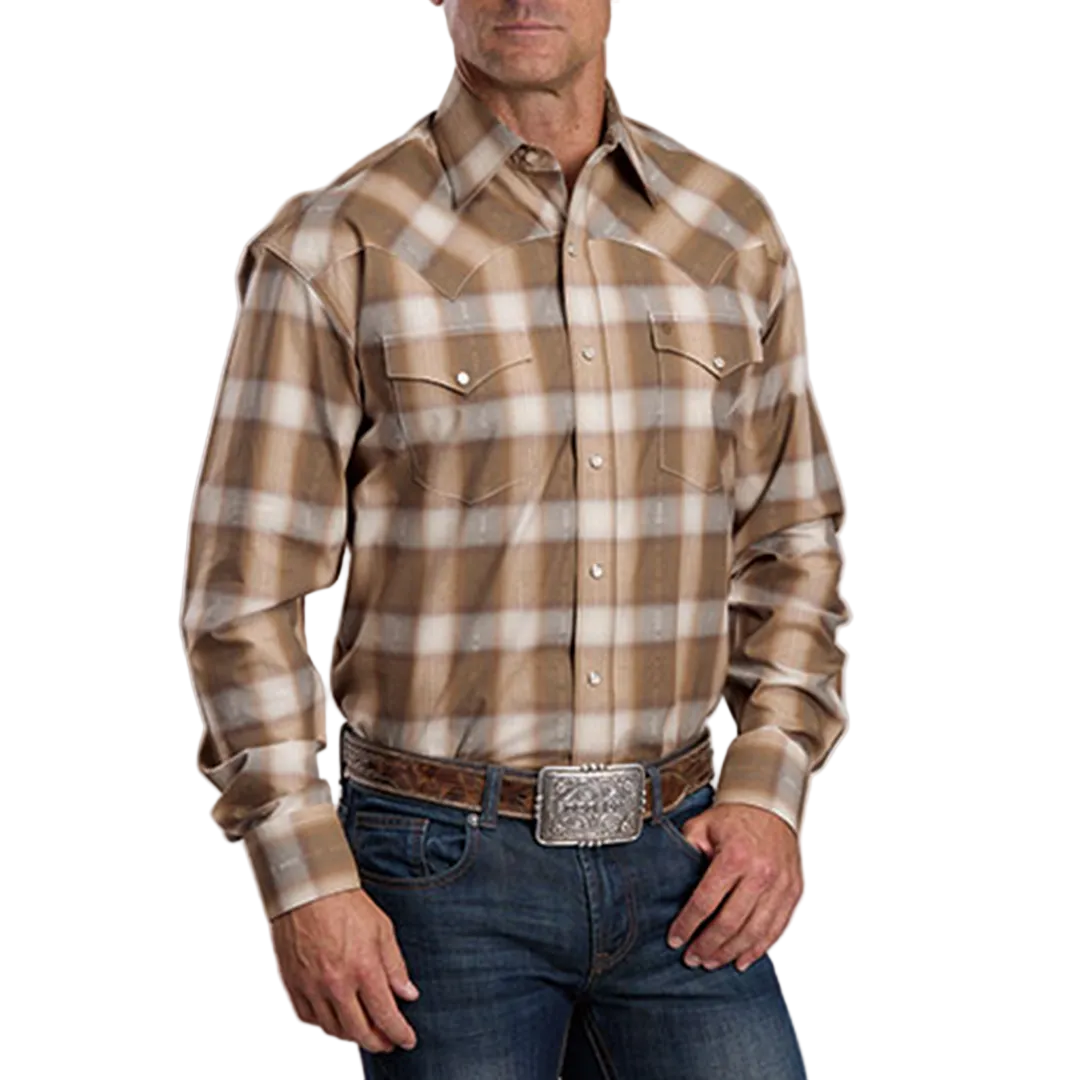 Stetson Men's Plaid Long Sleeve Snap Shirt