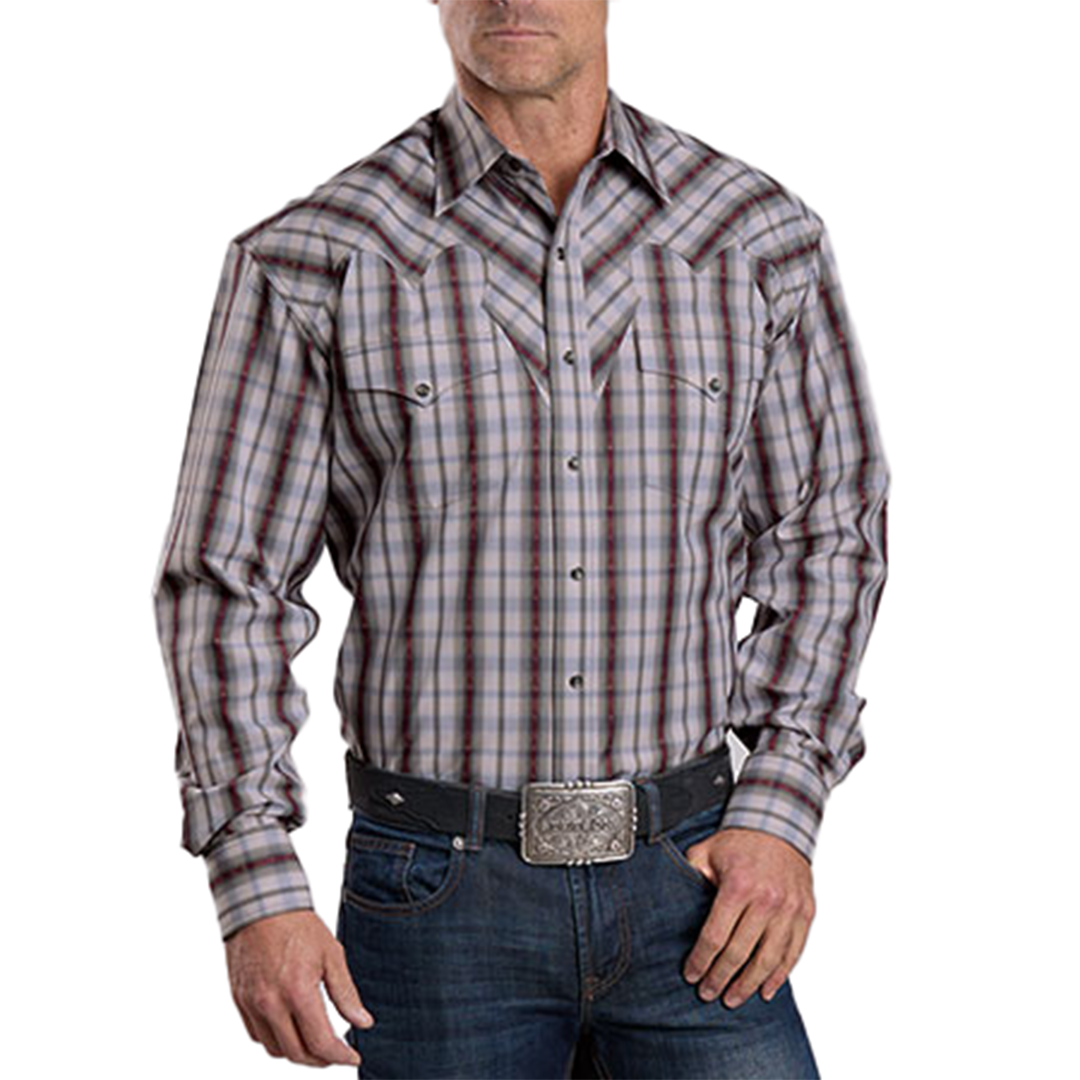 Stetson Men's Plaid Long Sleeve Snap Shirt