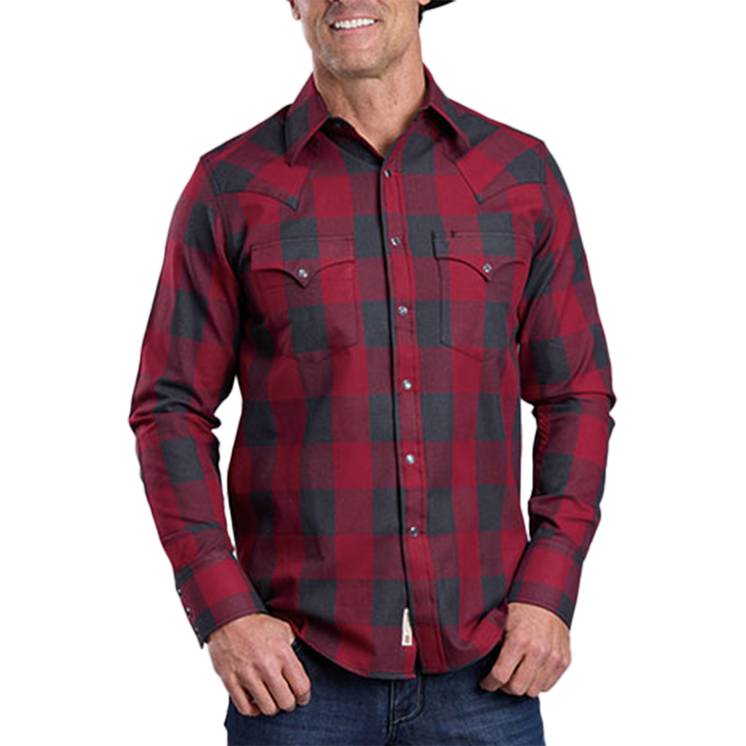 Stetson Men's Plaid Long Sleeve Snap Shirt