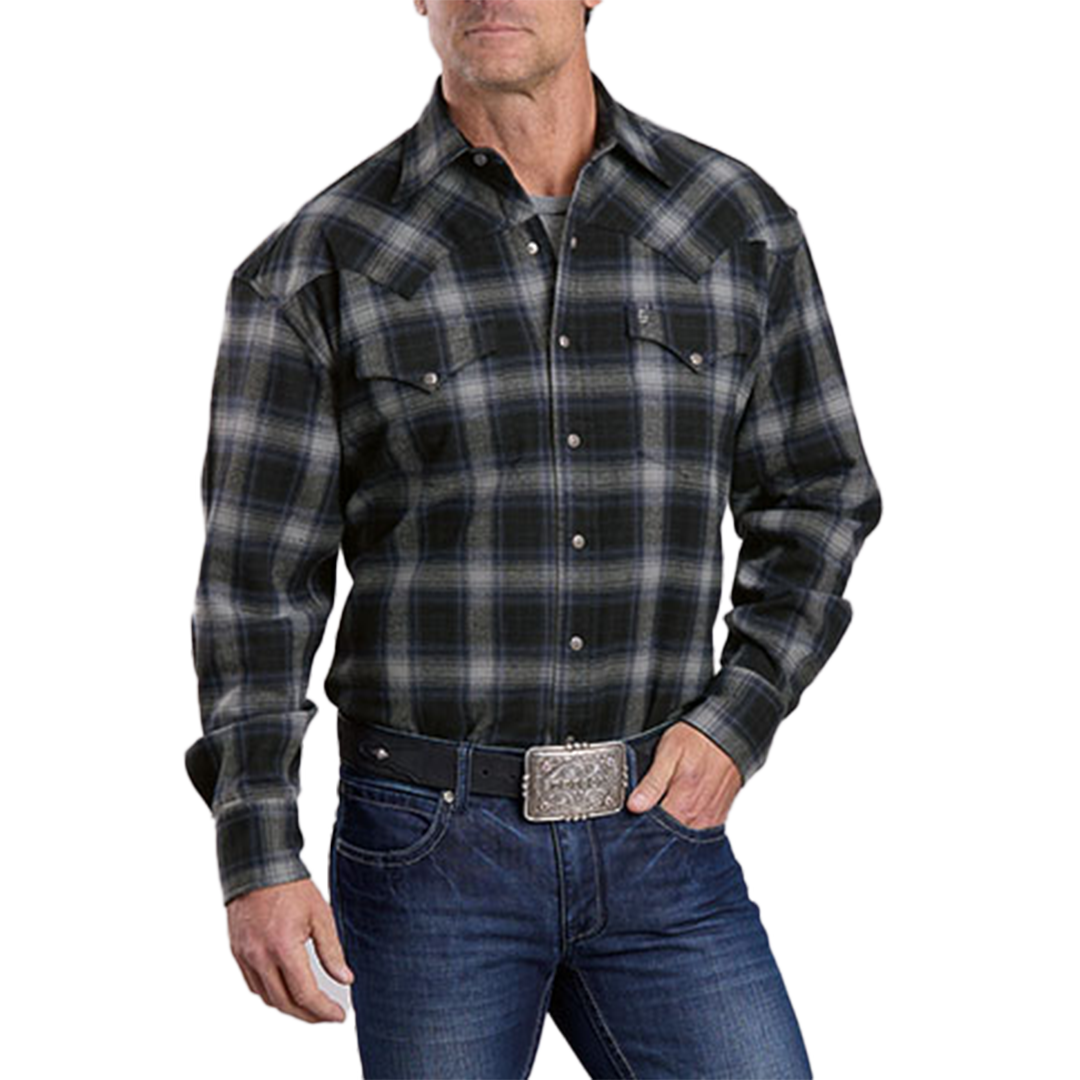 Stetson Men's Plaid Long Sleeve Snap Shirt