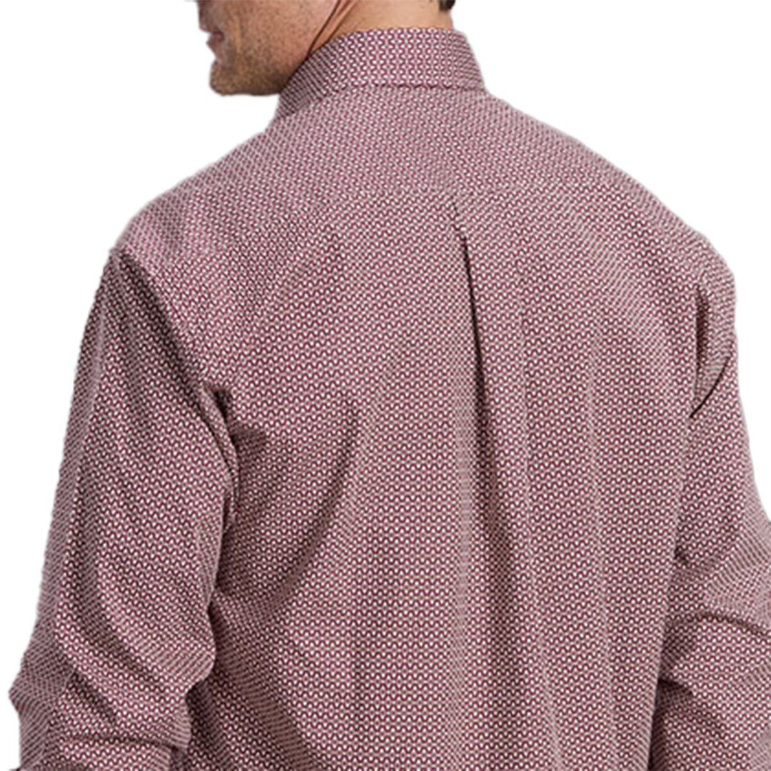 Chemise boutonnée à manches longues et imprimé géométrique Stetson pour homme