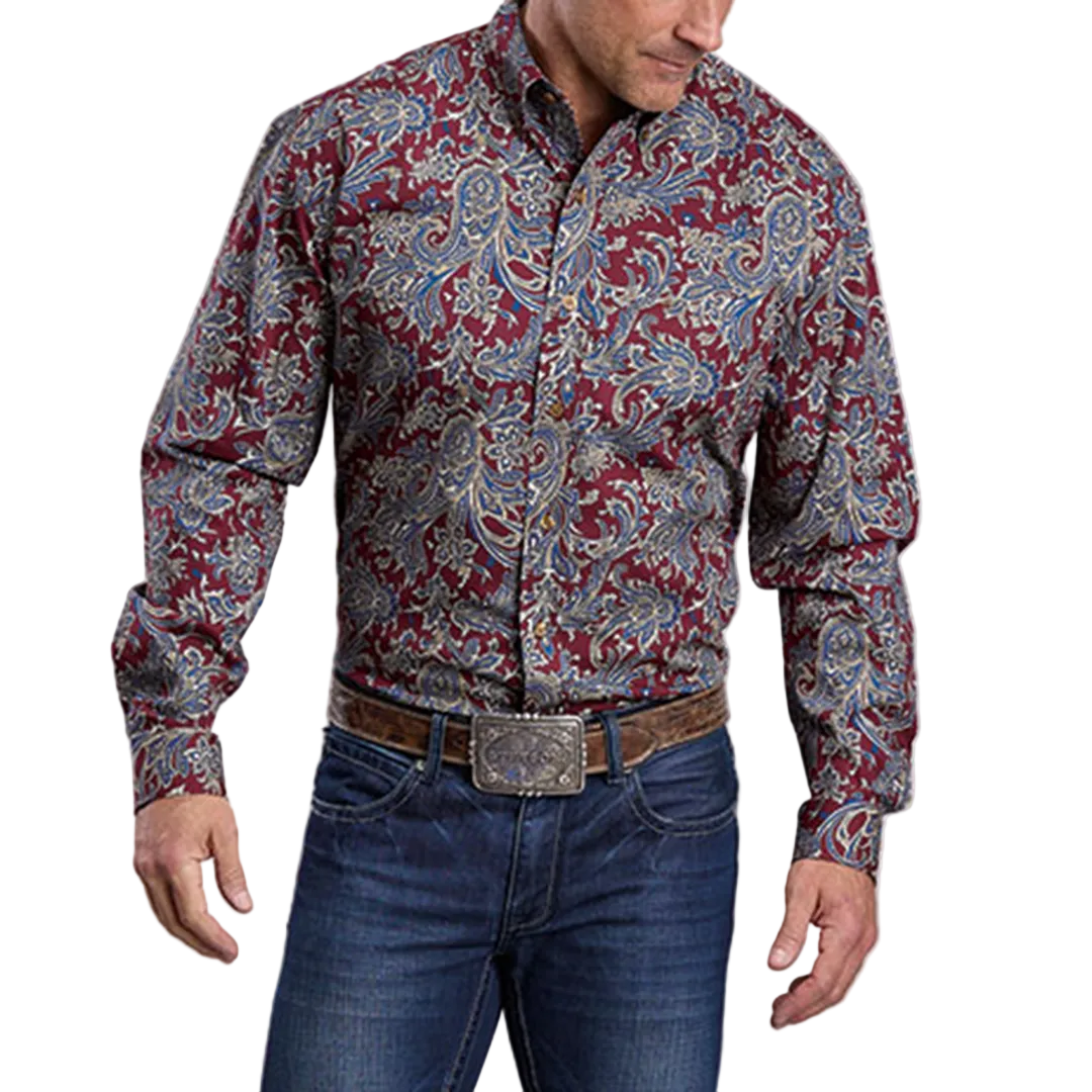 Stetson Men's Paisley Print Long Sleeve Button Shirt