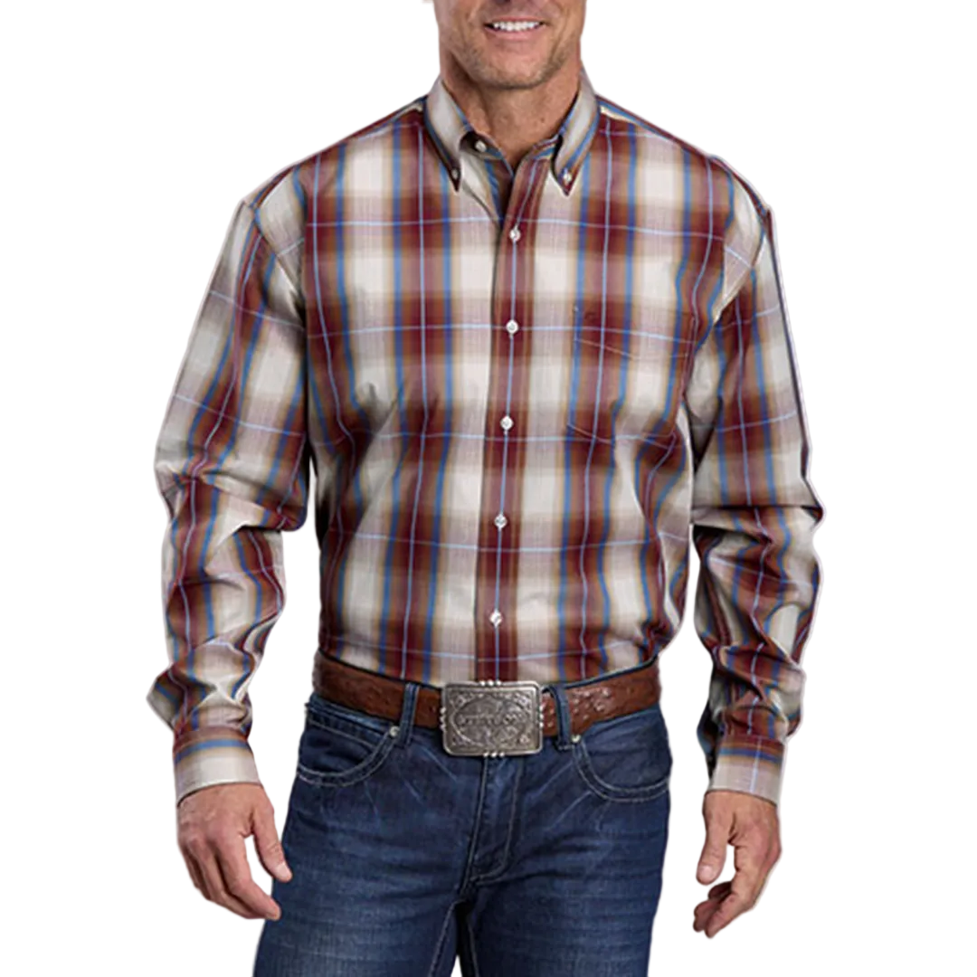 Stetson Men's Plaid Long Sleeve Button Shirt