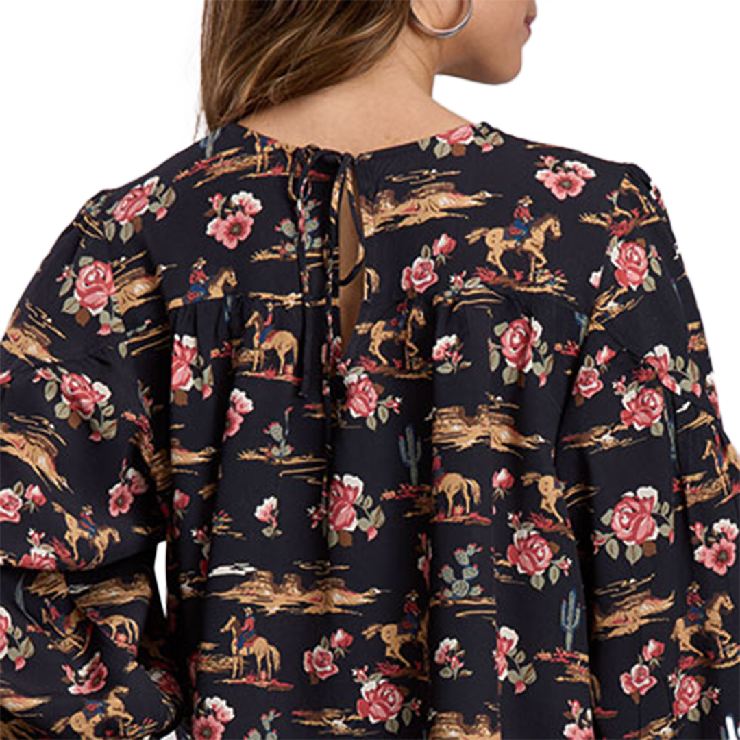 Stetson Women's Night ride Print Blouse