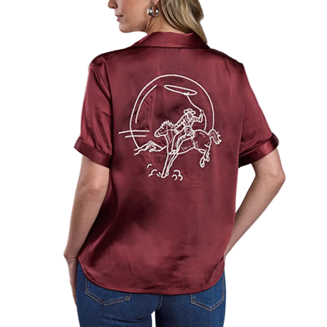 T-shirt sérigraphié scène de coucher de soleil Stetson pour femme