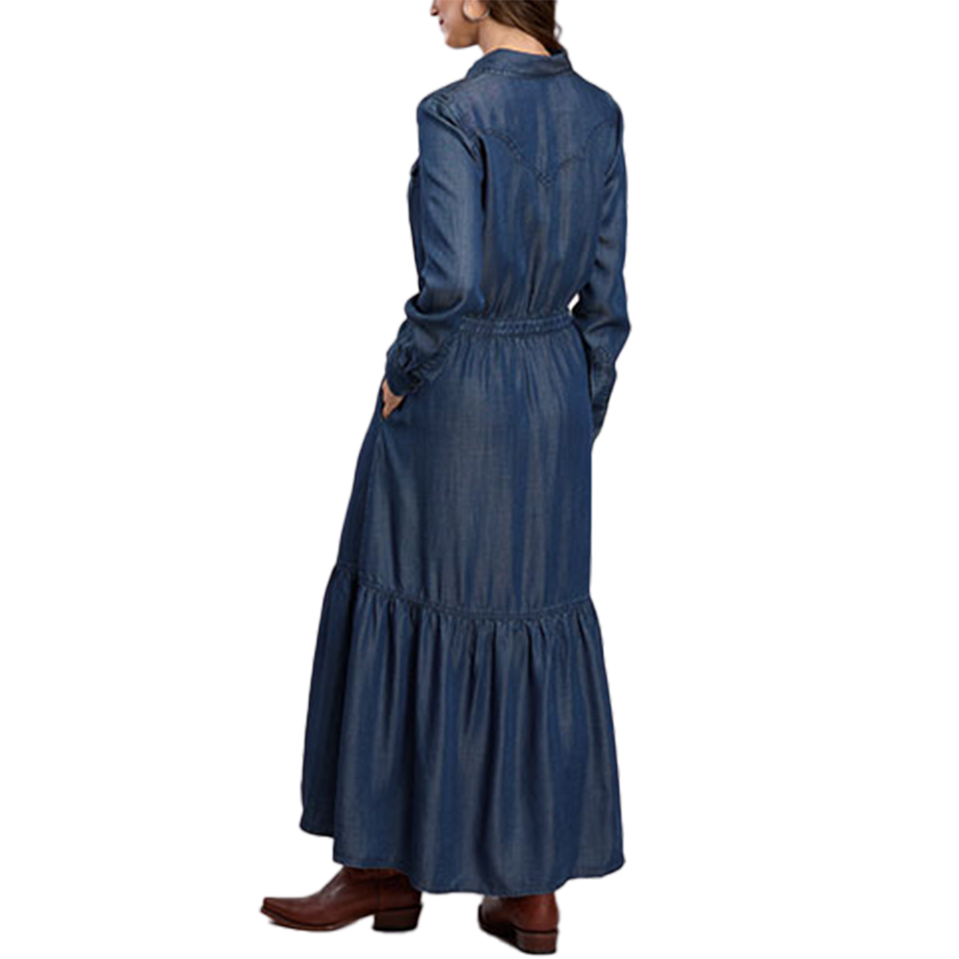 Stetson Women's Embroidery Long Sleeve Maxi Dress