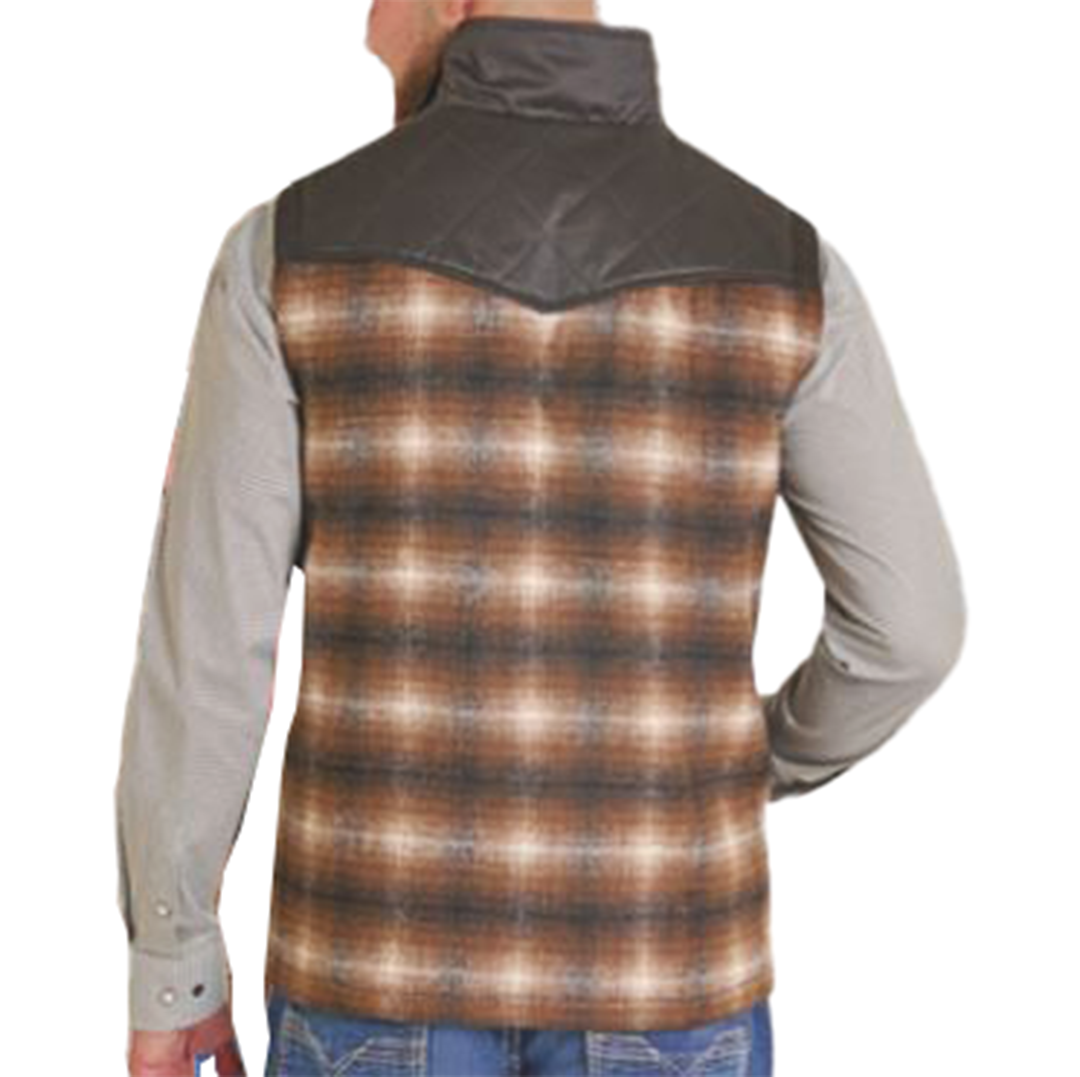 Powder River Outfitters Men's Plaid Yarndye Arizona Zip Vest