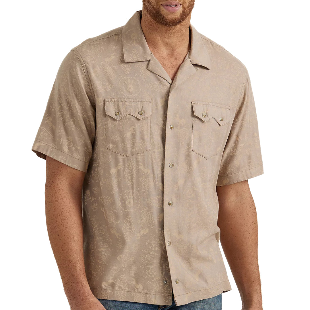 Wrangler Men's Coconut Cowboy Short Sleeve Snap Shirt