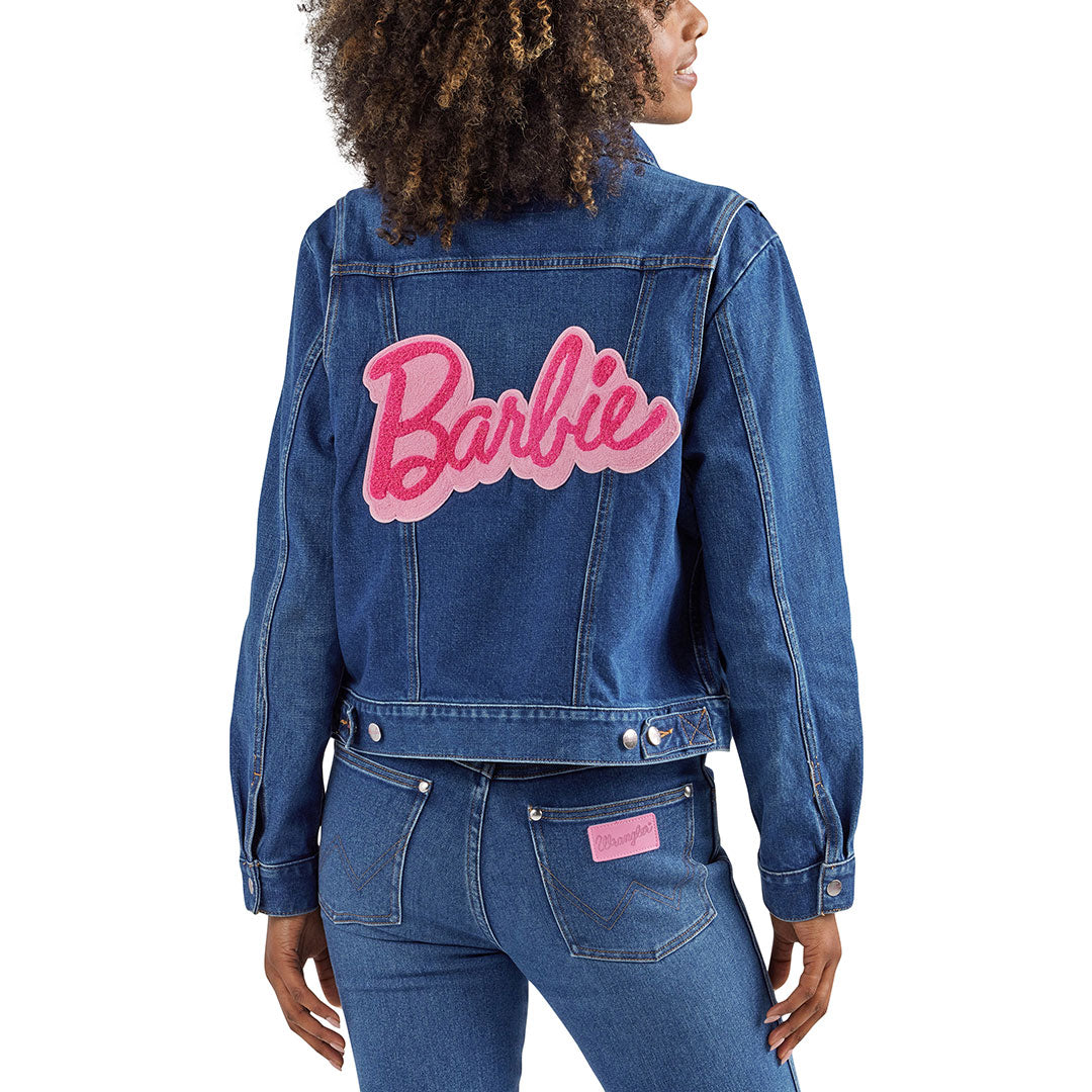 Wrangler X Barbie Womens Zip Front Denim Jacket