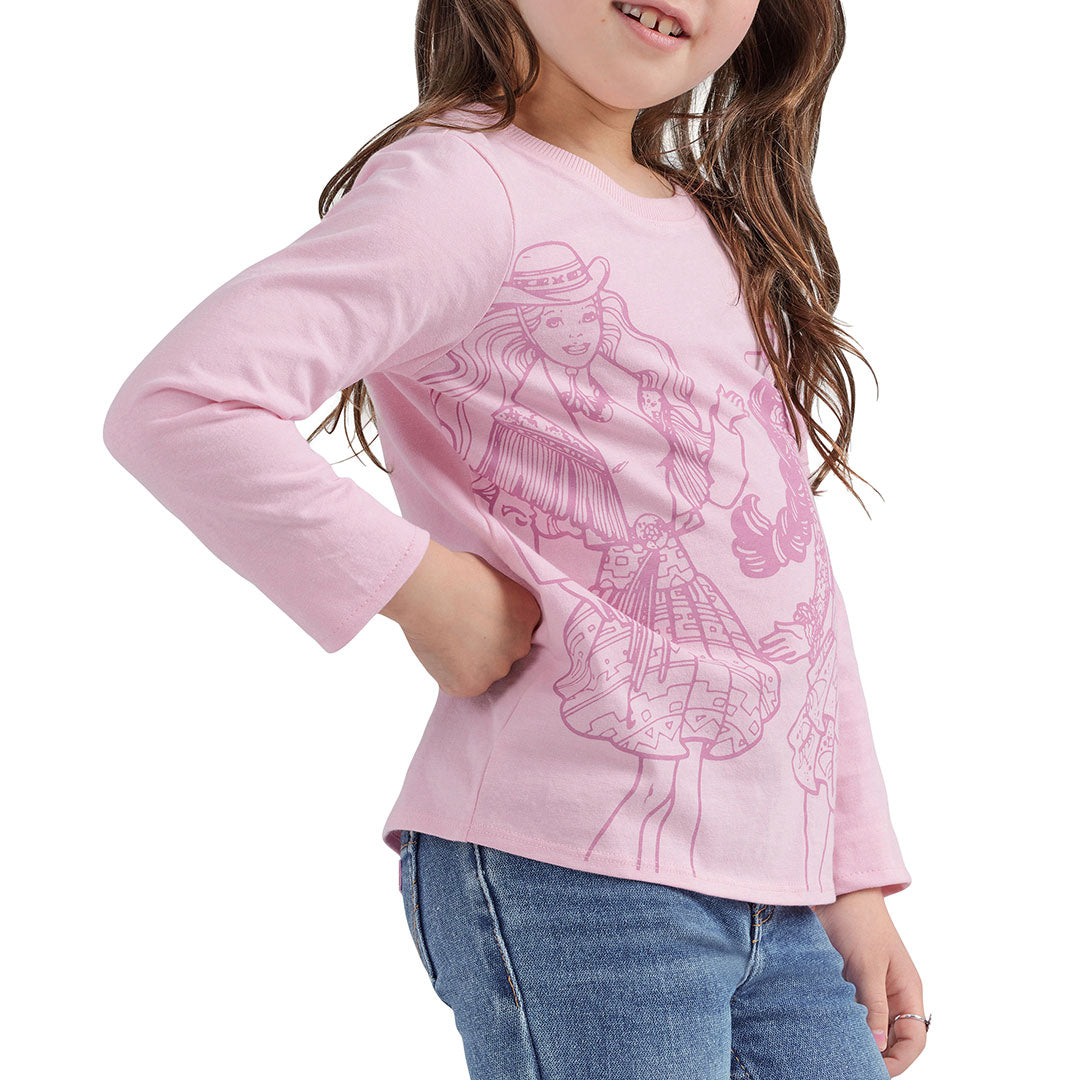 Wrangler X Barbie Girls' Long Sleeve Tee