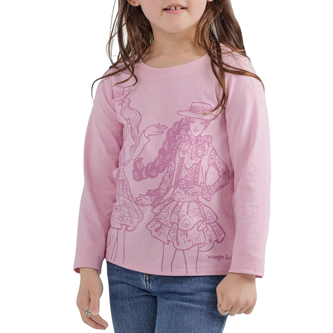 Wrangler X Barbie Girls' Long Sleeve Tee