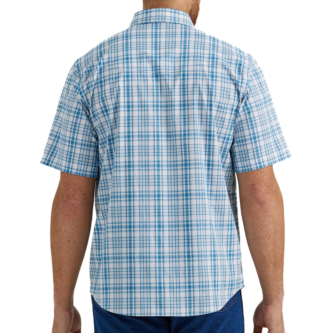 Wrangler Men's Wrinkle Resistant Plaid Short Sleeve Snap Shirt