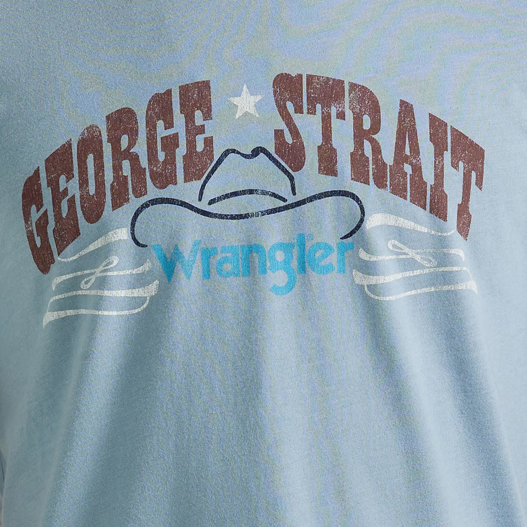 Wrangler Men's George Strait Graphic T-shirt in Ashley Blue Heather