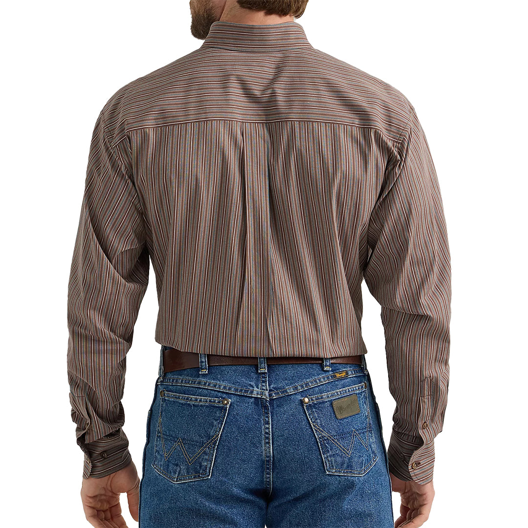Chemise boutonnée à manches longues à rayures Wrangler pour homme George Strait Cliff